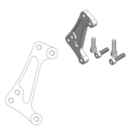 [211098] Moto-Master : Supermoto Racing adapter | Front | For Ø300mm | KTM, Husqvarna