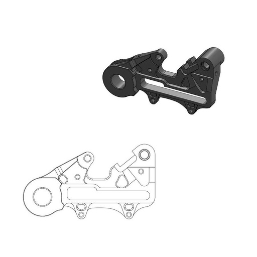 [211108] Adapter KTM: Factory rear Ø220mm black (including Enduro axle adapter)