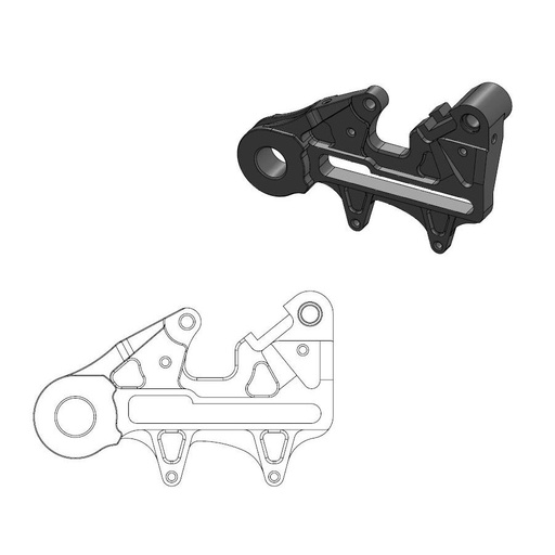 [211109] Oversize 240 adapter KTM, Husqvarna, rear, Black (including Enduro axle adapter)