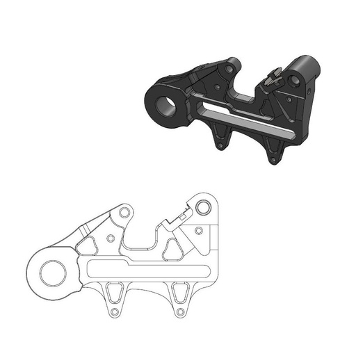 [211112] Oversize 240 adapter KTM, Husqvarna, rear, Black (including Enduro adapter + retainer)