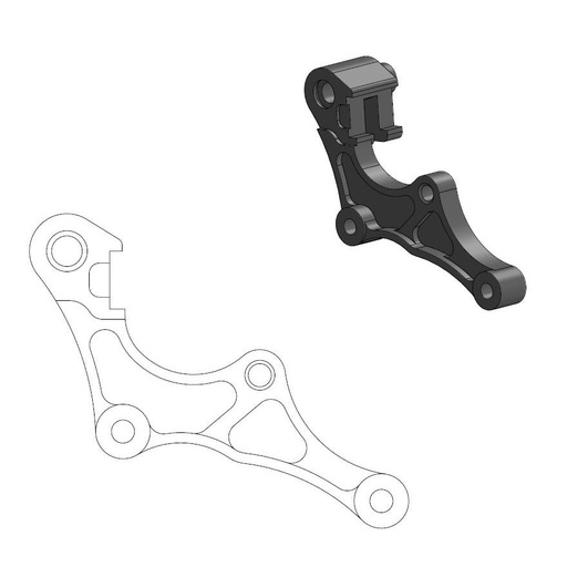 [211119] Moto-Master : Supermoto Street adapter | Front | For Ø320mm | Black | Honda: CRF250/450 2019->