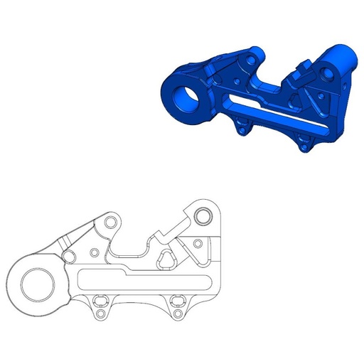 [211141] Rear adapter Ø220mm, 22mm axle: KTM, Husqvarna 2023-> (Blue)