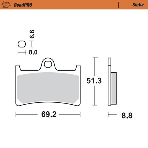 [xxx-402801] Moto-Master :  Brake pad RoadPRO Sinter front