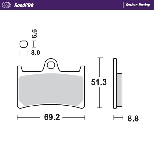 [402806] Moto-Master: Brake pad RoadPro | Carbon Racing