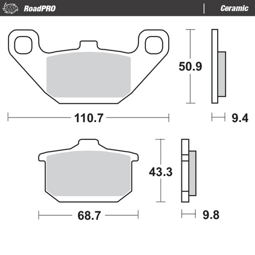 [408404] Moto-Master :  Brake pad RoadPRO Ceramic
