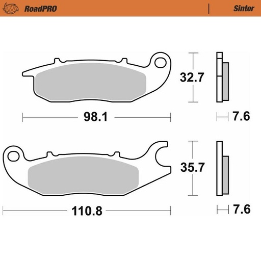 [409701] Moto-Master : Brake pad RoadPro | Sinter front