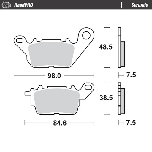 [412904] Moto-Master : Brake pad RoadPro | Ceramic