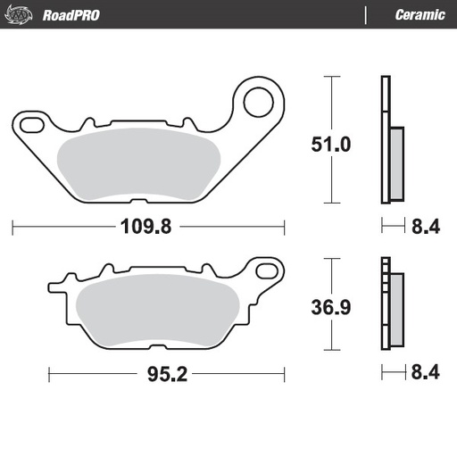 [413004] Moto-Master :  Brake pad RoadPRO Ceramic