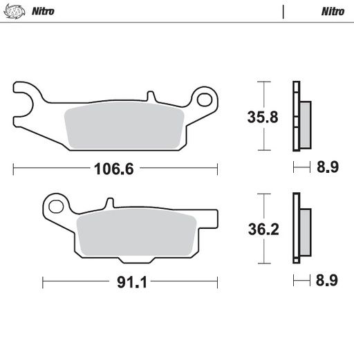 [96121] Moto-Master: Brake pad MX | Nitro