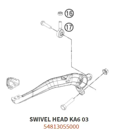 [MI-10-1007] ( 10-1007 ) KTM SWIVEL HEAD 1 Pc  (Silver)