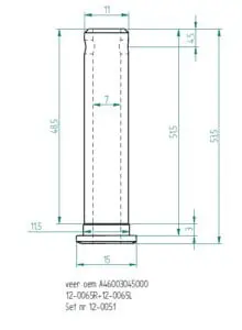 [MI-12-0051] ( 12-0051 ) Set Overzised KTM 2024<  Pins=11 MM L=48.5 MM