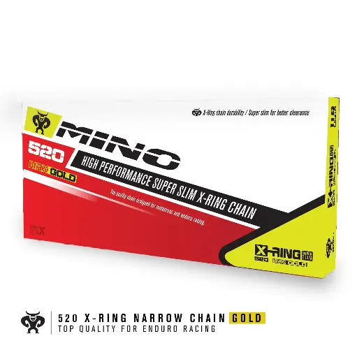 [xxx-MI-29-5207] MINO : 520 NXR Chain X ring  118 Links , gold