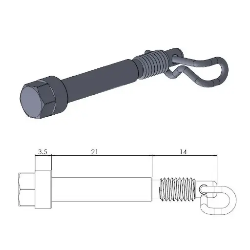 [MI-30-5025] MINO :  ( 30-5025 ) Brake pad pin ktm-50-front