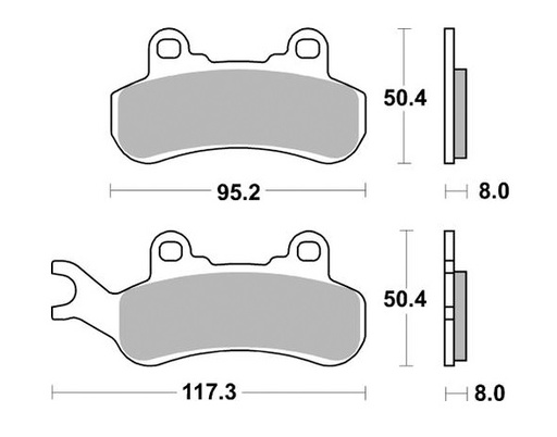 [MI-35-800-M] MINO : ( 35-800 ) M0682M  , Brake Pads Sinter , Fits : Cam Am     (sintered metal ) Medium for Wet condition