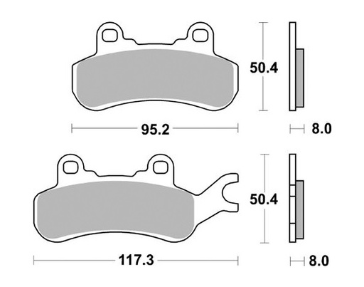 [MI-35-801-M] MINO Brake Pads Sinter , Fits :  ( 35-801 ) M0683M , Cam Am     (sintered metal )-Medium,Wet condition