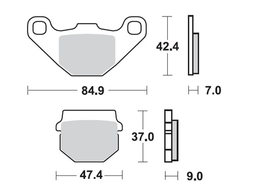 [MI-35-901-M] MINO Brake Pads Sinter , Fits :  ( 35-901 ) M0083M , KX85  , RM80     (sintered metal )-Medium,Wet condition