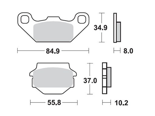 [MI-35-913-M] MINO : ( 35-913 ) M0128M  , Brake Pads Sinter , Fits : KX | RM    (sintered metal ) Medium for Wet condition