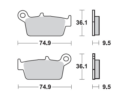[MI-35-918-M] MINO : ( 35-918 ) M0131M  , Brake Pads Sinter , Fits : CR 85 , KX (sintered metal ) Medium for Wet condition