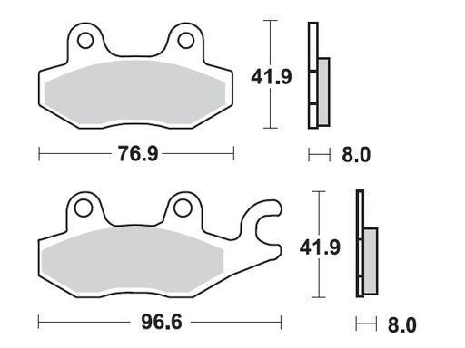 [MI-35-926-M] MINO Brake Pads Sinter , Fits :  ( 35-926 ) M0165M , Quad     (sintered metal )