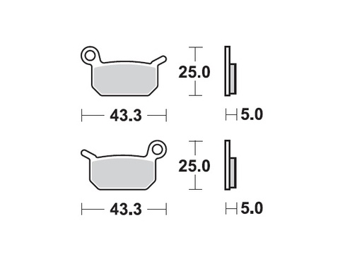 [MI-35-947-S] MINO Brake Pads Sinter , Fits :  ( 35-947 ) M0325 , KTM 65 - Soft     (sintered metal )