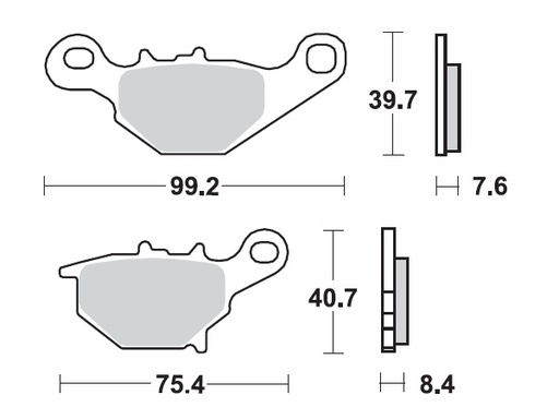 [MI-35-948-M] MINO Brake Pads Sinter , Fits :  ( 35-948 ) M0401M , RM 85     (sintered metal )
