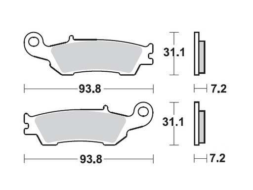 [MI-35-949-M] MINO : ( 35-949 ) M0450M  , Brake Pads Sinter , Fits : YZ Front 2007 (sintered metal ) Medium for Wet condition
