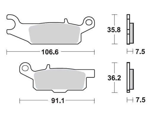 [MI-35-959-M] MINO : ( 35-959 ) M0444M  , Brake Pads Sinter , Fits : Yamaha     (sintered metal ) Medium for Wet condition