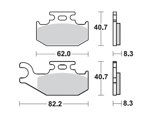 [MI-35-963-M] MINO Brake Pads Sinter , Fits :  ( 35-963 ) M0414M , Suzuki     (sintered metal )-Medium,Wet condition