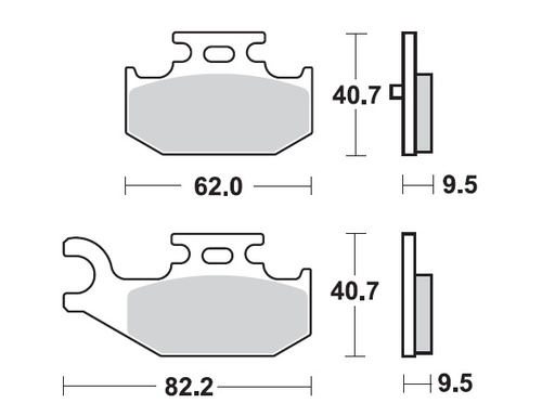 [MI-35-964-M] MINO Brake Pads Sinter , Fits :  ( 35-964 ) M0428M , Yamaha     (sintered metal )-Medium,Wet condition