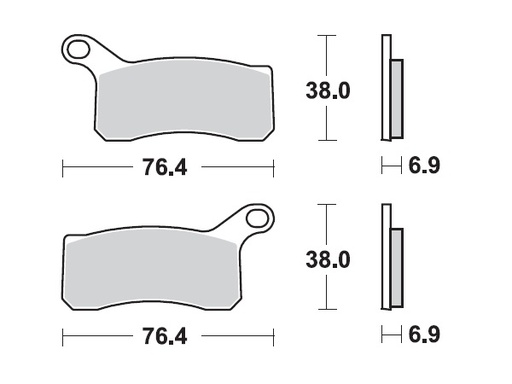 [MI-35-965-M] MINO Brake Pads Sinter , Fits :  ( 35-965 ) M0462M , KTM Front     (sintered metal )-Medium,Wet condition