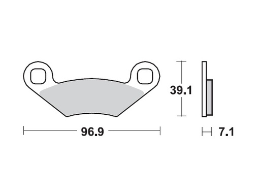 [MI-35-970-M] MINO : ( 35-970 ) M0159M  , Brake Pads Sinter , Fits : Polaris    (sintered metal ) Medium for Wet condition