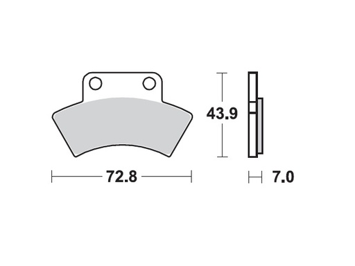 [MI-35-976-M] MINO Brake Pads Sinter , Fits :  ( 35-976 ) M0232M , POLARIS     (sintered metal )-Medium,Wet condition