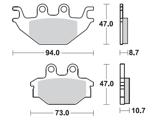 [MI-35-983-M] MINO : ( 35-983 ) M0377M  , Brake Pads Sinter , Fits : Cam Am     (sintered metal ) Medium for Wet condition