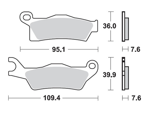 [MI-35-988-M] MINO : ( 35-988 ) M0617M  , Brake Pads Sinter , Fits : Cam Am     (sintered metal ) Medium for Wet condition