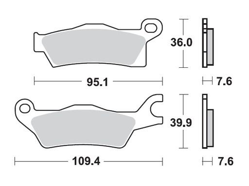 [MI-35-989-M] MINO : ( 35-989 ) M0618M  , Brake Pads Sinter , Fits : Cam Am     (sintered metal ) Medium for Wet condition
