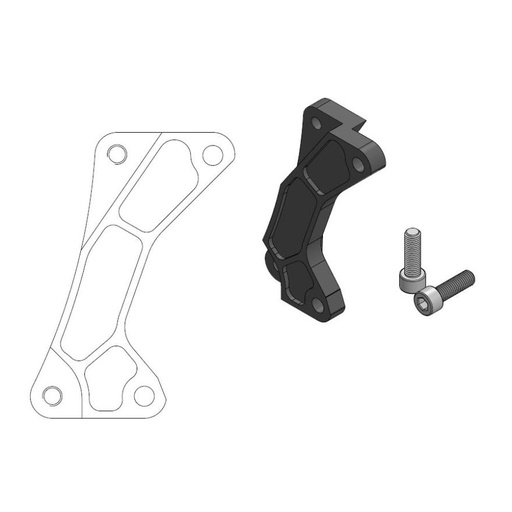 [211014] Moto-Master : Supermoto Street adapter | Front | For Ø320mm | Black | Yamaha