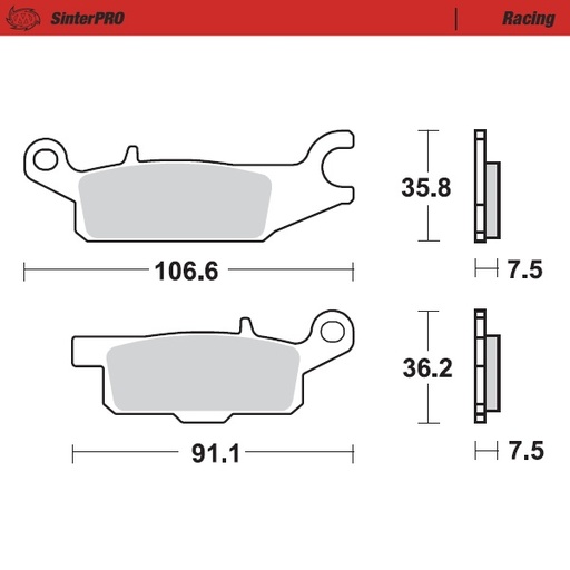 [96011] Moto-Master: Brake pad MX | Racing