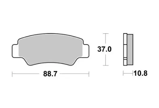 [MI-35-825-M] MINO : ( 35-825 ) M0825M  , Brake Pads Sinter , Fits : CF Moto    (sintered metal ) Medium for Wet condition