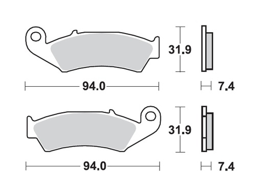 [MI-35-917-M] MINO : ( 35-917 ) M0125M  , Brake Pads Sinter , Fits : XR 600     (sintered metal ) Medium for Wet condition