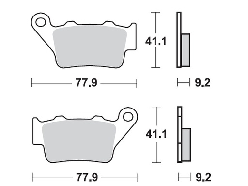 [MI-35-932-M] MINO Brake Pads Sinter , Fits :  ( 35-932 ) M0208M , Ktm Old     (sintered metal )-Medium,Wet condition