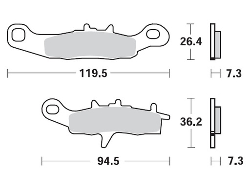 [MI-35-939-M] MINO Brake Pads Sinter , Fits :  ( 35-939 ) M0258M , KX Front     (sintered metal )-Medium,Wet condition