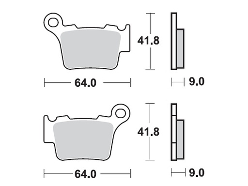 [MI-35-944-S] MINO Brake Pads Sinter , Fits :  ( 35-944 ) M0368 , KTM rear - Soft     (sintered metal )-Soft ,Dry conditions
