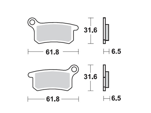 [MI-35-946-M] MINO : ( 35-946 ) M0357M  , Brake Pads Sinter , Fits : KTM 65     (sintered metal ) Medium for Wet condition